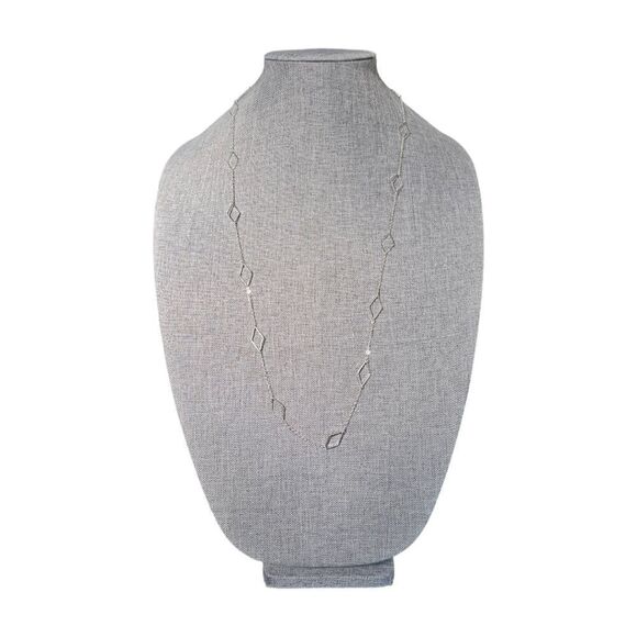 Geometric Elegance Silver Necklace (NWOT) - Picture 4 of 8